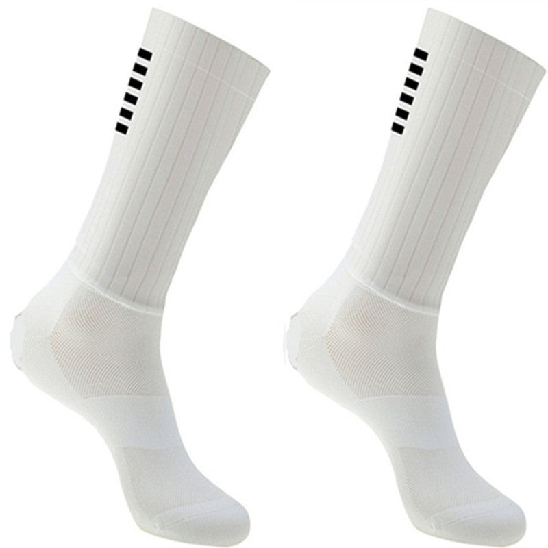 Anti Slip Silicone Summer Aero Socks Whiteline Cycling Socks Men Bicycle Sport Running Bike Socks Calcetines