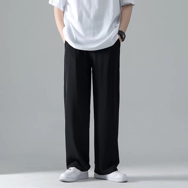 men's drape long pants, Korean version trend slim fit small foot casual pants, men's spring and autumn straight leg suit pants