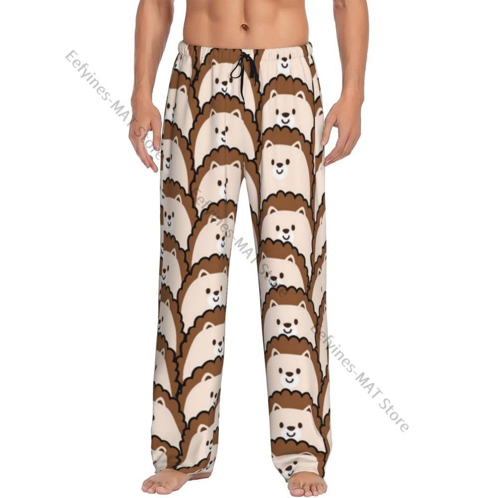 Cute Hedgehog Mens Pajamas Pyjamas Pants Lounge Pants Sleep Bottoms