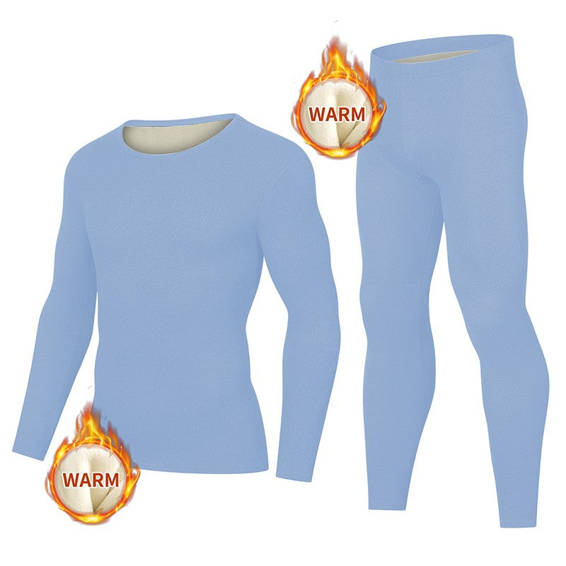 Autumn and winter men's long-sleeved trousers suit comfortable leisure sports warm suit plus size fat men's home underwear suit