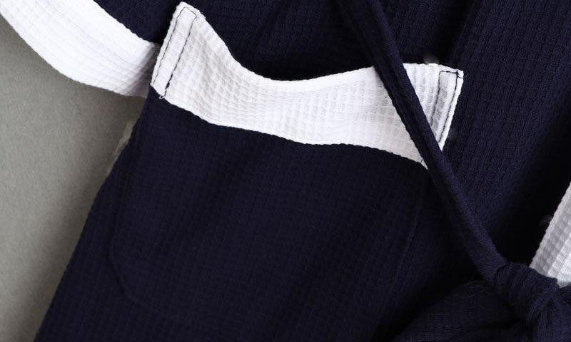 Cotton Waffle Men Kimono Bathrobe Gown Sleepwear Couple Black Robe Nightwear Loose Casual Sauna Yukata Spring Summer Home Wear