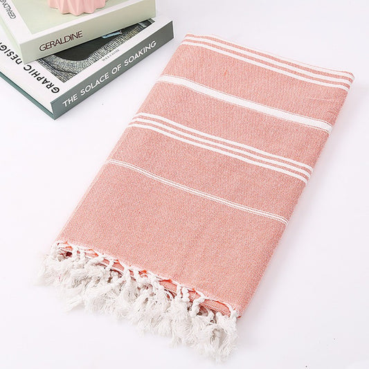 100X180cm oversized tassel Turkish cotton towel, blanket, suitable for bathing, beach,swimming pool, SPA, gym Striped bath towel