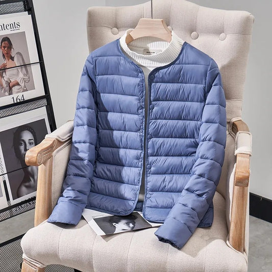 Women's Winter Parka 2025 Hooded Round Neck Down Cotton Jacket Ladies Korean Version Lightweight And Thin Loose Female Outerwear