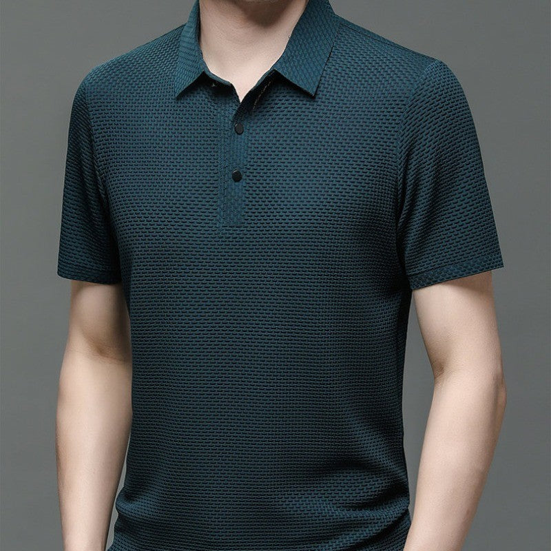 ?High-quality?M-4XL Summer New Men's Short Sleeve T-shirt Cool and Breathable POLO Shirt Business Casual Sweat-absorbing Top