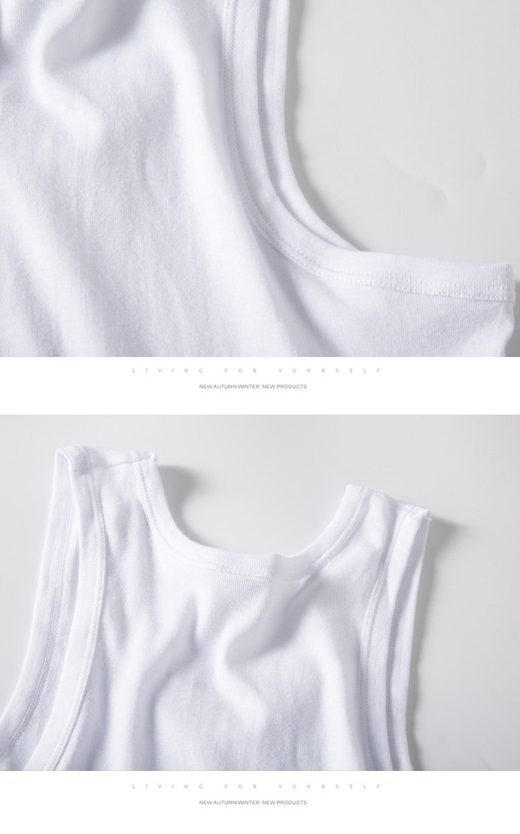 Hot Sale 3pcs / 100% Cotton Mens Sleeveless Tank Top Solid Muscle Vest Undershirts O-neck Gymclothing Tees Whorl Tops