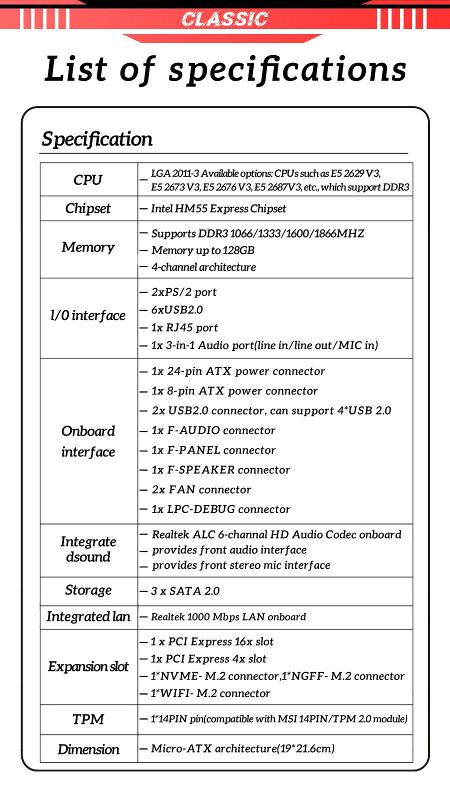Conjunto de Placa-mãe SOYO X99 D3 Gaming com CPU Intel LGA2011-3 E5 2676 V3 Memória RAM ECC DDR3 8GB*1 Componentes de computador M.2 NVME
