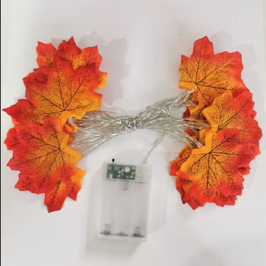 Fall Thanksgiving Artificial Maple Leaf Leaves 10/20LED Light String Garland Home Party DIY Halloween Christmas Decoration 2025