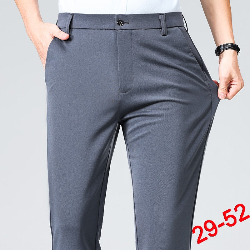 Plus Size Trousers Men Business Suit Pants Stretch Formal Dress Pants Big Man Classic Black Trousers