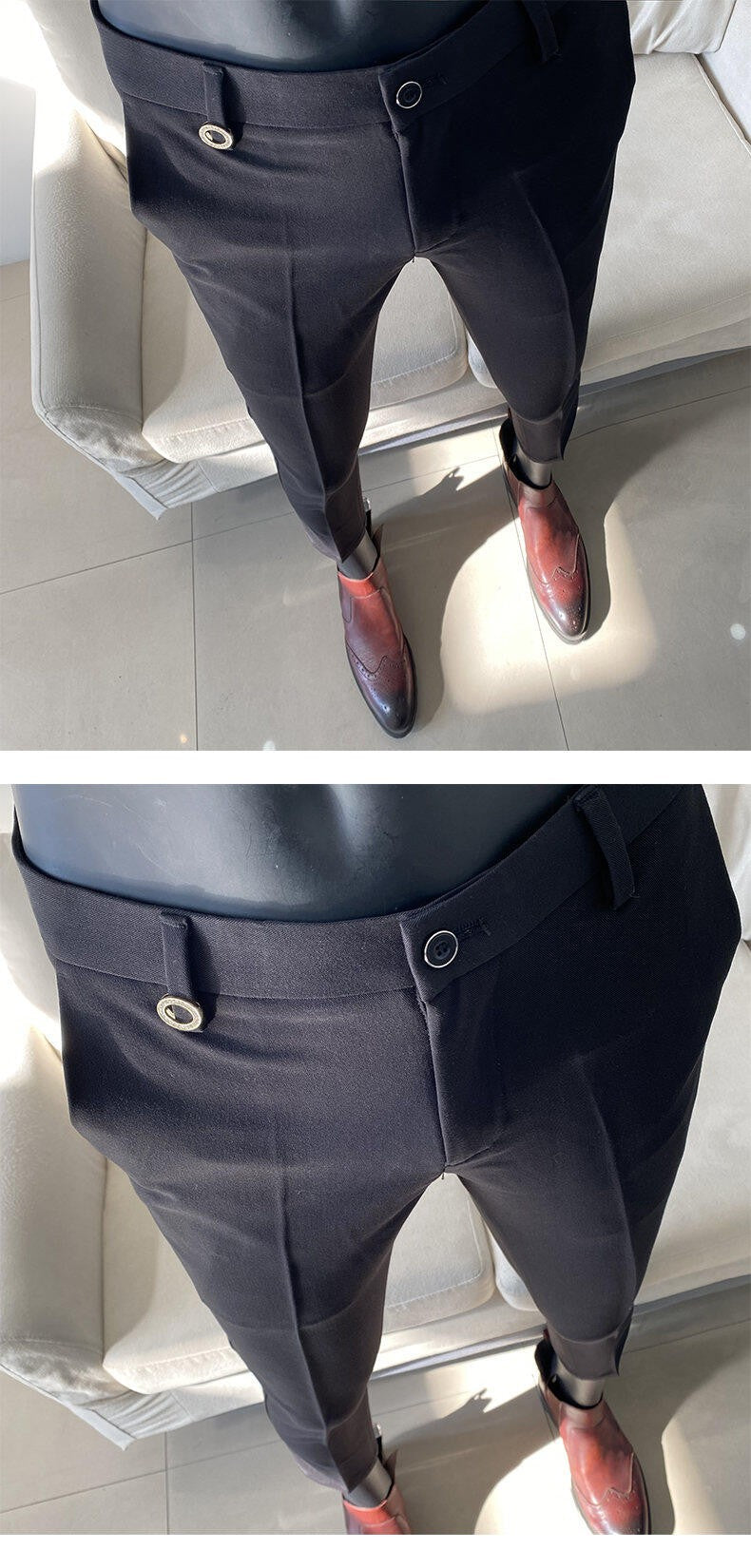Men Suit Pant 2025 Autumn Solid Elastic Waist Dress Pants Calça Masculina Men Slim Business Office Social Ankle Length Trousers
