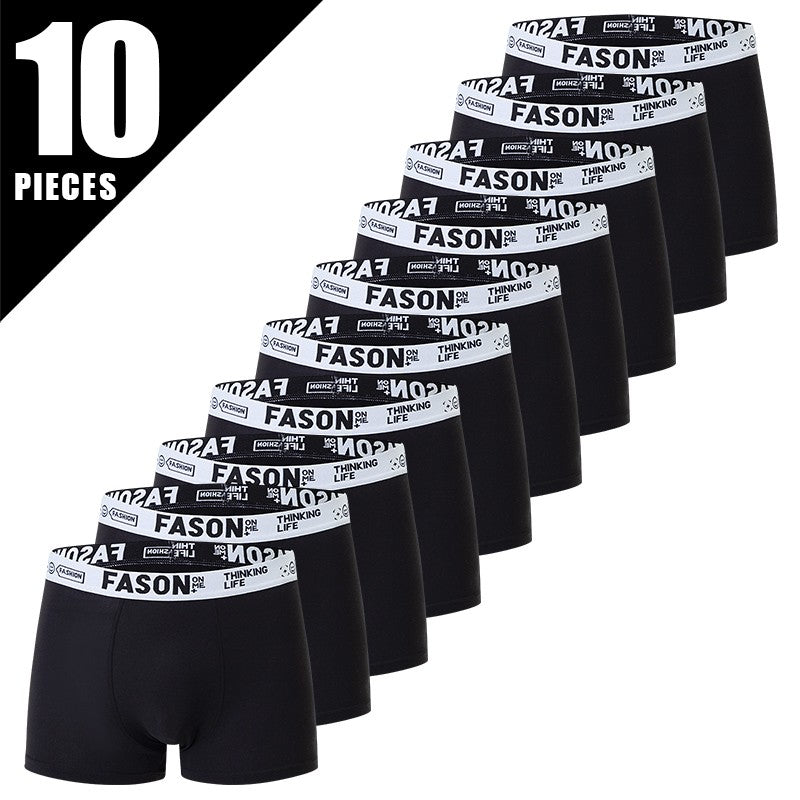 4/10 Piece Men's Black Fashionable Sexy Simple Underwear Boxer Shorts Plus Size Comfortable Versatile Casual Sports Beach Shorts