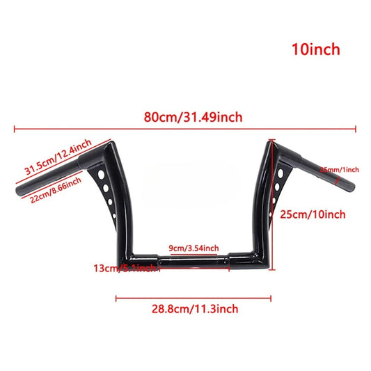 10 Inch/12 Inch/14 Inch/16 Inch Motorcycle Glide Handlebars for Harley 883 883n 883XL 1200 Hardman Soft Tail HONDA Iron Horse