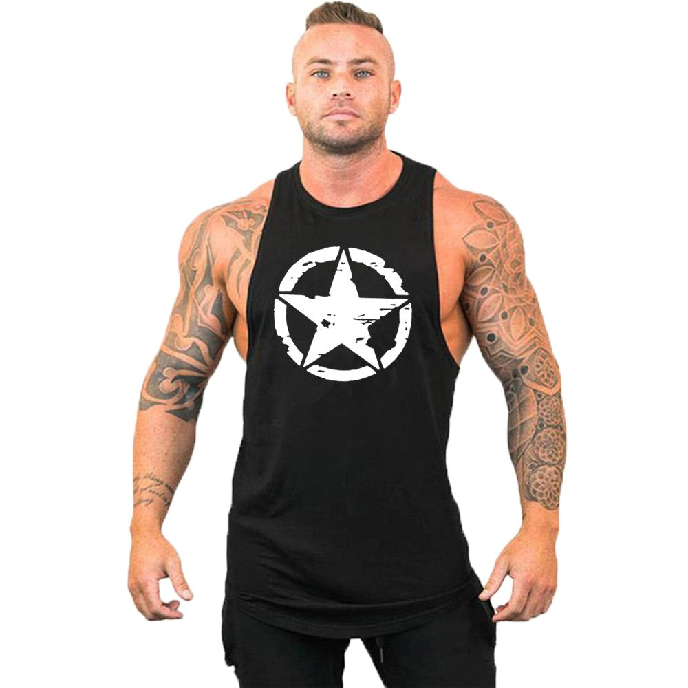 New fashion pure cotton sleeveless shirt vest men's fitness shirt men's undershi
