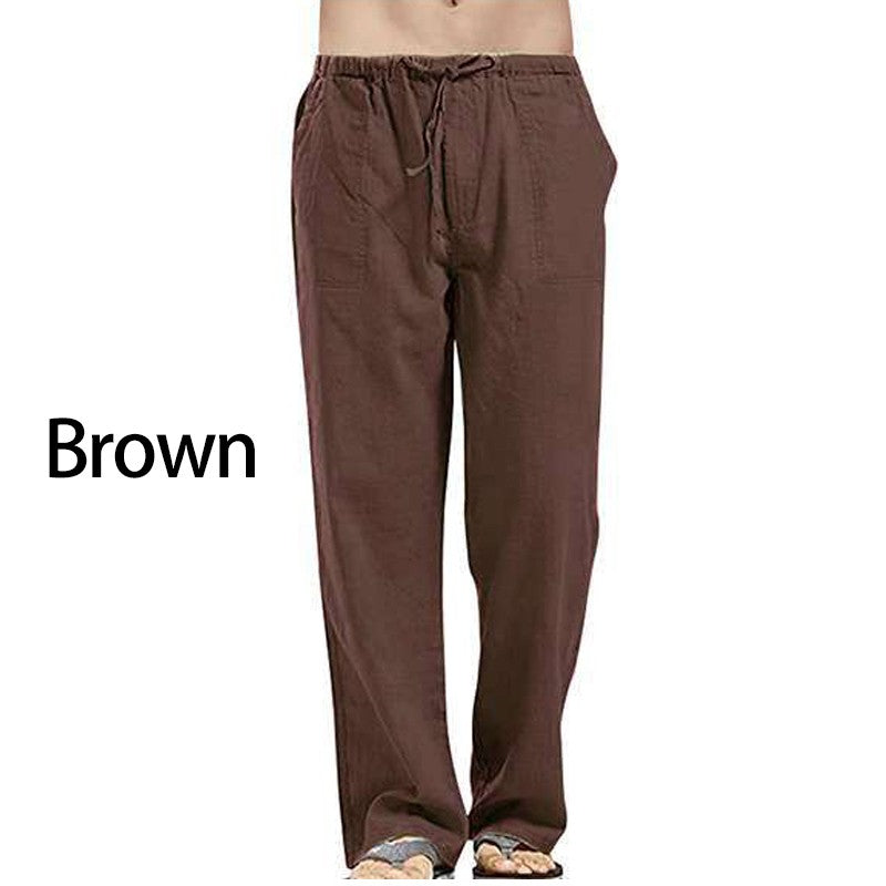 Fashion Mens Linen Wide Pants Korean Trousers Oversize Sports Streetwear Male Spring Yoga Pants Casual Men Clothing Sweatpants