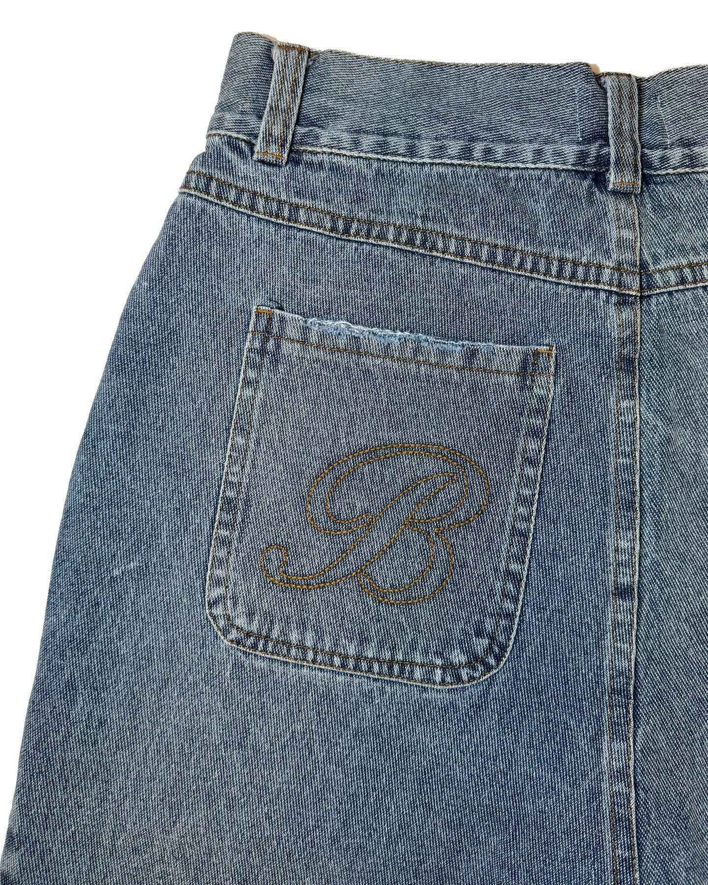 Bottega Desires Trend Men's Fried Street Loose Five-point Pants Fashion Trendy Brand Retro Y2k Letter Denim Shorts Baggy Jeans