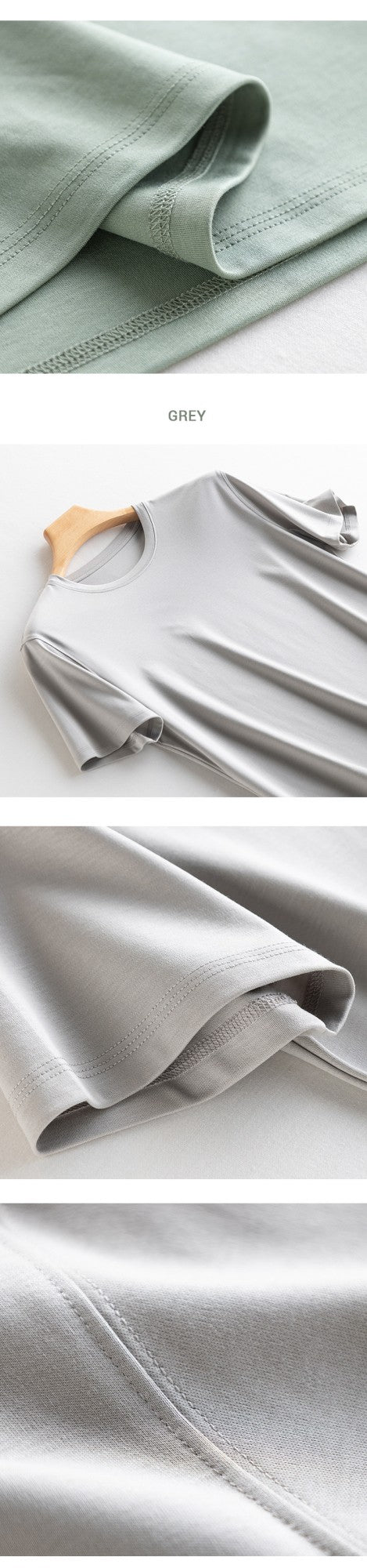 SuyaDream Mens Solid Tee Cotton Silk Blend Plain O neck Short Sleeved Cozy T Shirts 2025 Summer Simple Chic Top White Black