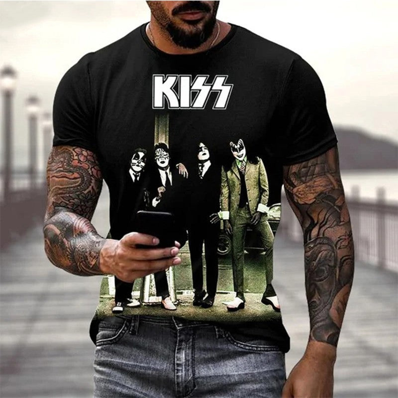 New Kiss Rock Band 3D Print T-Shirts Men Women Fashion Hip Hop Streetwear Oversized Short Sleeve T Shirt Kids Tees Tops Clothing
