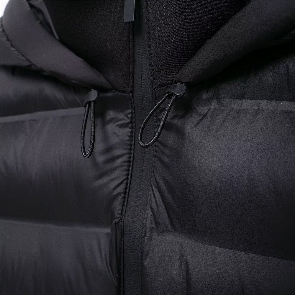 UNIZERA slim fit zipper hooded short warm jacket autumn and winter new product long sleeved solid color women's cotton jacket