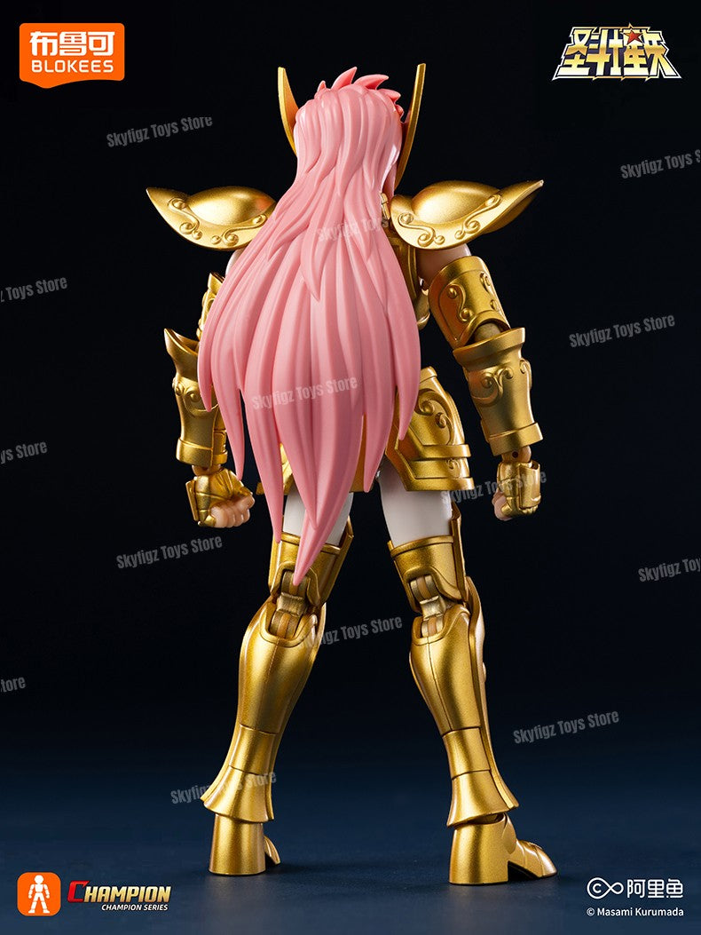 Original Blokees Saint Seiya Aquário Camoo Boneco Articulado Cisne Glacier Kit Modelo de Montagem Brinquedo Nível Campeão Novo Lançamento