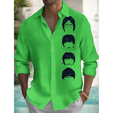 Music Men's Casual Shirt Rock Band 3d Print Guitar Hawaiian Shirt Men Summer Casual Short Sleeved Breathable Shirt Men Clothing