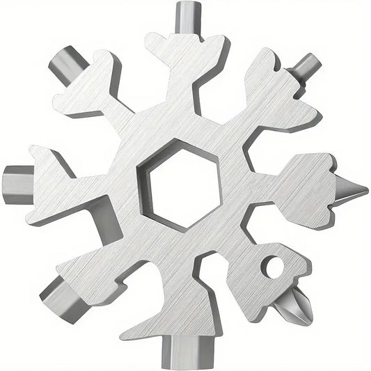 1 Ferramenta Multifuncional Floco de Neve, Abridor de Garrafas de Aço Inoxidável, Chave de Fenda, Chave Inglesa, Utensílio Essencial para Acampamento de Natal