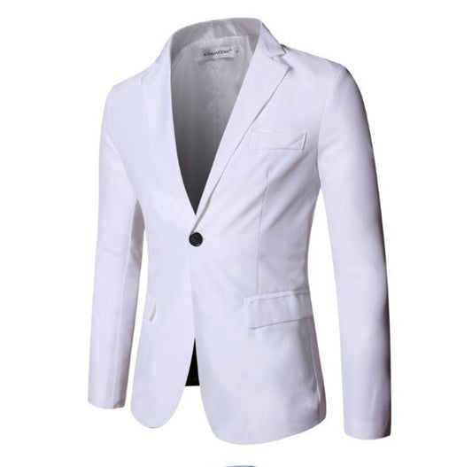 Men's Workwear Blazer Casual Spring Male Pocket Buesiness Slim Fit One Button Closure Uniform ZJFS-02020001
