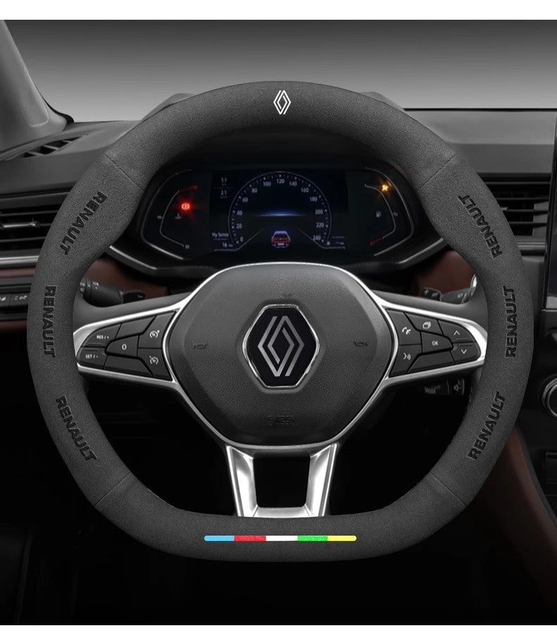 Suede Car Steering Wheel Cover For Renault Scenic Clio Laguna 2 3 4 5 Kangoo Fluence Megane Trafic Talisman Twingo Kaptur Duster