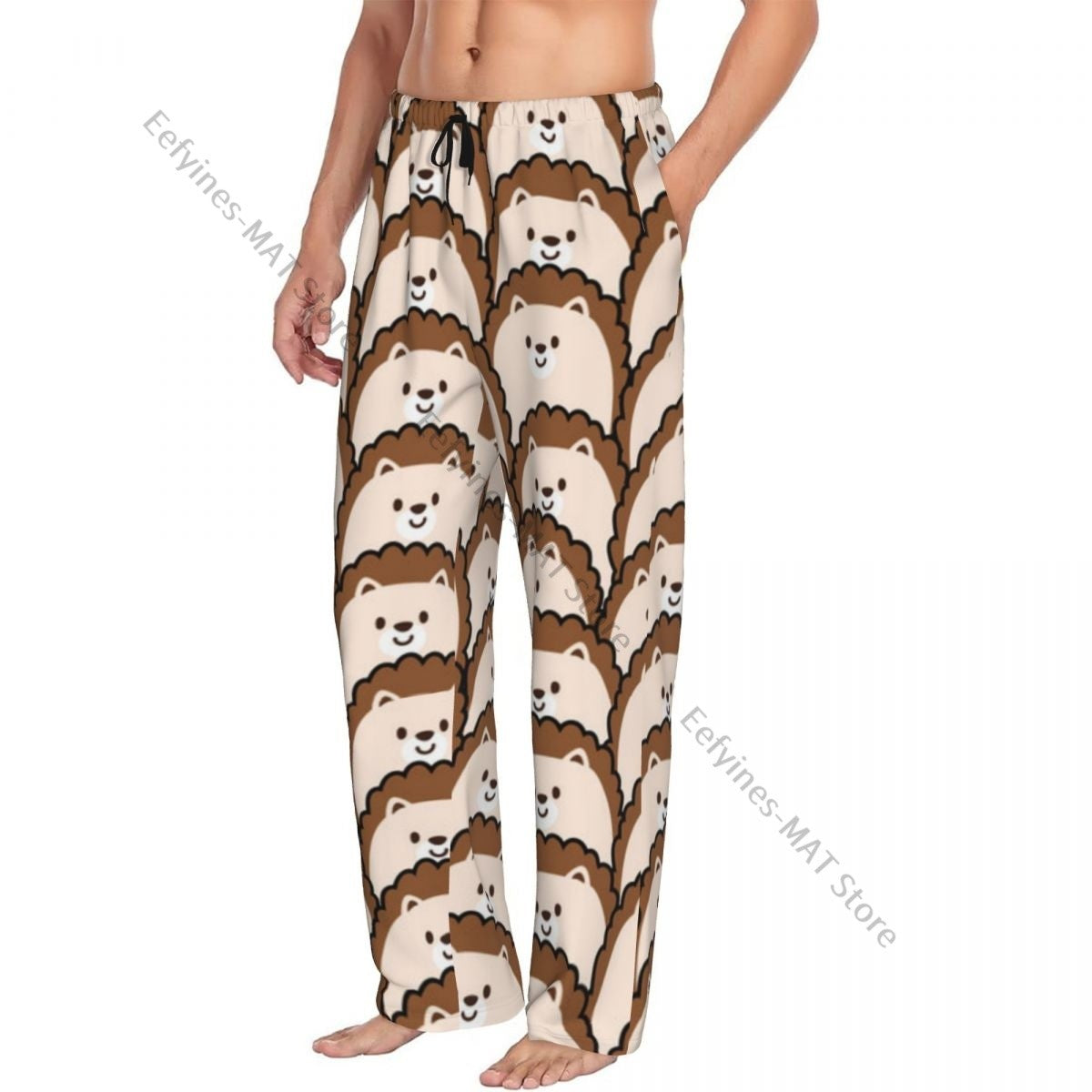 Cute Hedgehog Mens Pajamas Pyjamas Pants Lounge Pants Sleep Bottoms
