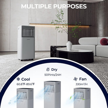 Portable Air Conditioners 10000BTU for Spaces up to 350sq.ft with Remote Control 24H Timer Window Venting Kit Multi-function AC