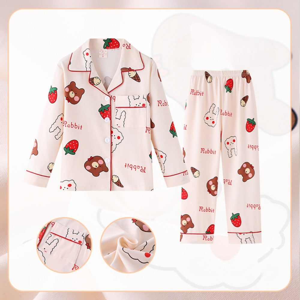 Kawaii Pochacco Children Pajama Sets Lovely Cartoon Print Collar Kids Sleepwear Set Soft Comfortable Boys Girls Pajamas