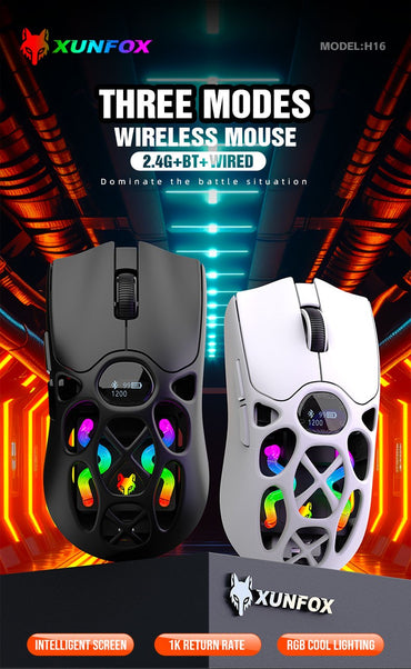 XUNFOX H16 Bluetooth wireless three-mode game mouse laptop e-sports lightweight mouse