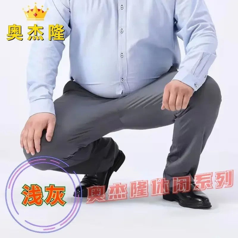 Men Summer Suit Pants Casual Pants Business Fashion Classic Solid Color Stretch Straigh Thin Cotton Trousers Plus Size A177