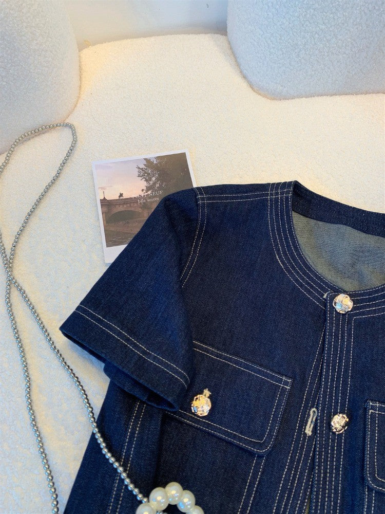 Streetwear Denim Jackets for Women Short Sleeve Summer Jean Jacket Outwear 2025 Ropa Mujer Fashion Vintage Coat Cropped Tops