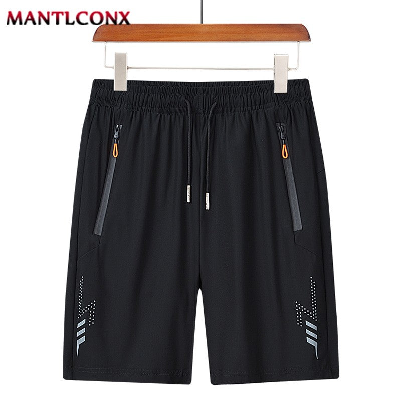 Quick Dry Shorts Men Summer Thin Short Pants Running Sports Bottom Gym Fitness Beach Zipper Pocket Loose Short Sweatpants Men