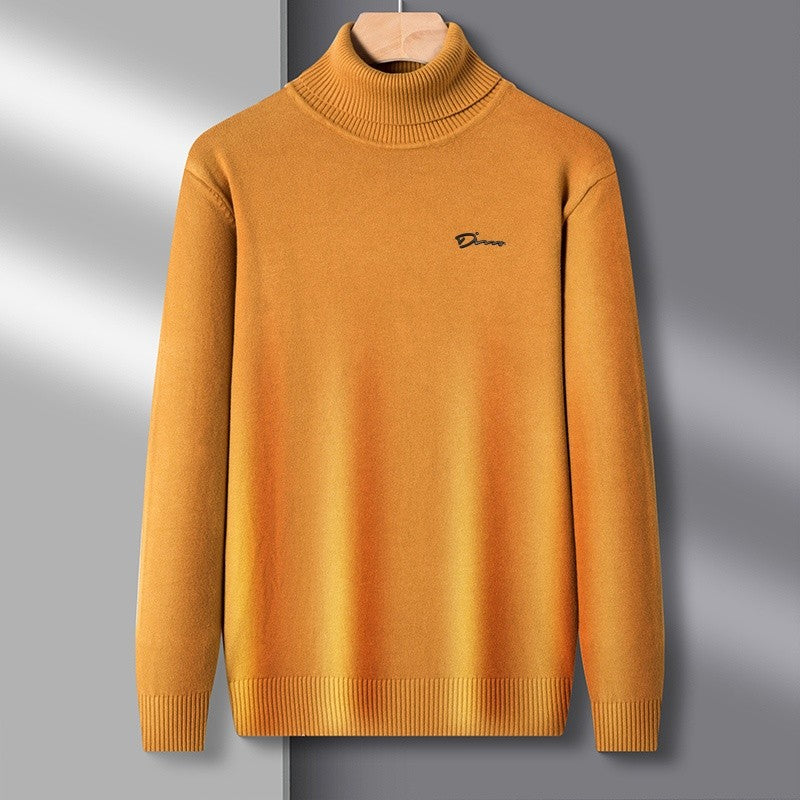 Hot Sales Winter New Men's High Collar Pullover Knitted Sweater Original Design Letter Print Warm Business Versatile Men'swear