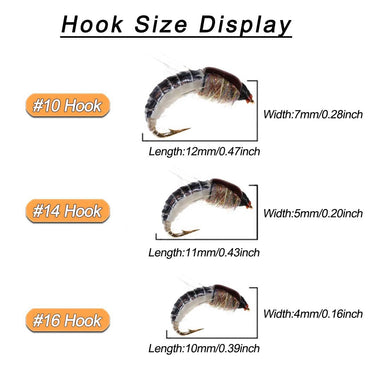 Iscas de Pesca-6/9 Peças/Caixa Ninfa Realista Isca de Camarão para Pesca de Truta Isca Artificial