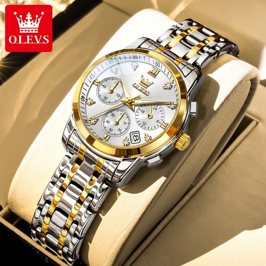 OLEVS 2858 Women Watch Luxury Brand Quartz Watch Waterproof Luminous Date Chronograph Women Bracelet Dress Diamond Watch Reloj
