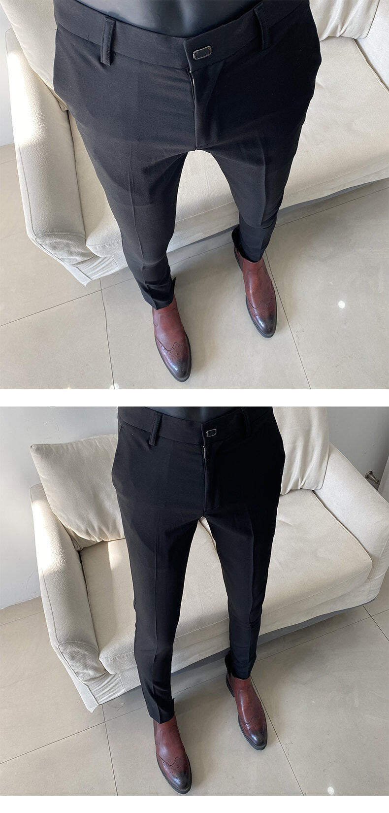 Men Suit Pant 2025 Autumn Solid Elastic Waist Dress Pants Calça Masculina Men Slim Business Office Social Ankle Length Trousers