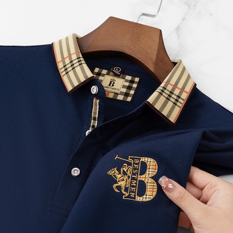 2025 new luxury men's short sleeved summer high-quality designer boutique brand embroidered polo shirt business casual T-shirt