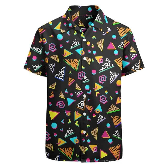 Men's Casual Short Sleeve shirt, 3D print, Pineapple Graphic shirt, Adt Hawaiian Beach shirt, Funny streetwear, Summer Clothing