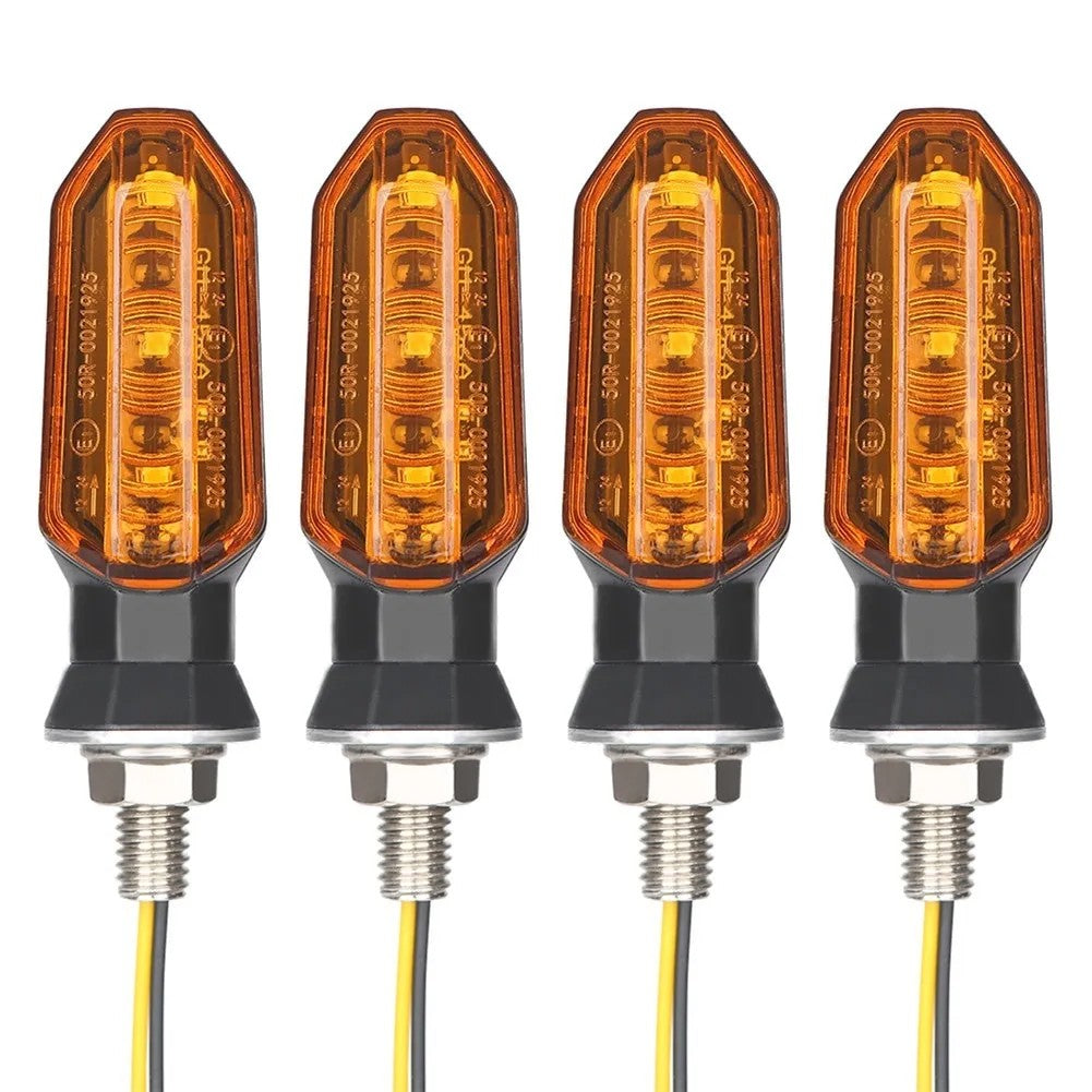 BLALION 2PCS Motorcycle Turn Signal LED Headlight Amber Flashing Light Blinker 12V 3 LED Waterproof Tail Light for ATV UTV Scoot