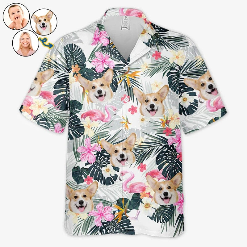Custom Dog Face Hawaiian Aloha Shirt Full Print Personalized Custom Pet Graphic Beach Shirts For Men Women Gift For Pet Owners