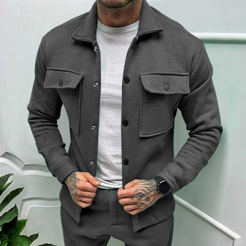 2024 Cross Border Amazon Winter New Men's Fleece Jacket Fashion Casual Jacket