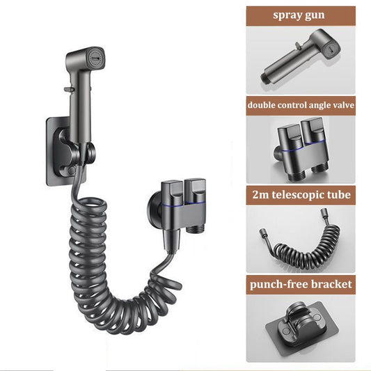 Toilet companion 1 in 2 out flush spray gun faucet bidet booster nozzle bathroom flush gun high pressure household