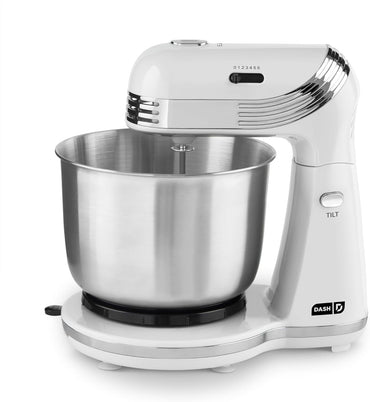 Batedeira Elétrica de Pedestal 6 Velocidades com Tigela de Aço Inoxidável e Ganchos para Massa para Uso Culinário
