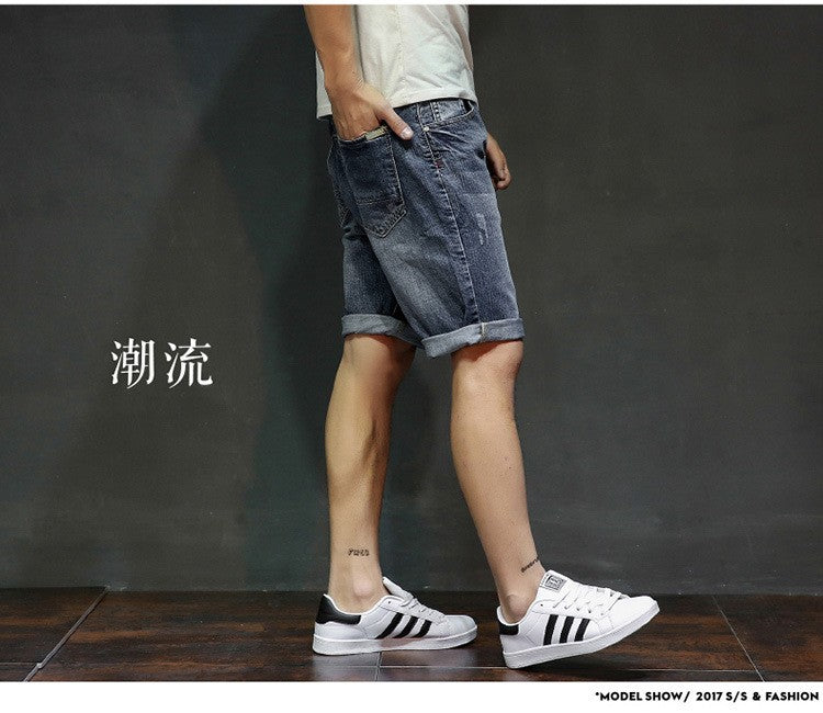 Men Gray Denim Shorts Jeans Pants Good Quality Men Cotton Knee Length Short Jeans New Summer Male Large Size Denim Shorts 42