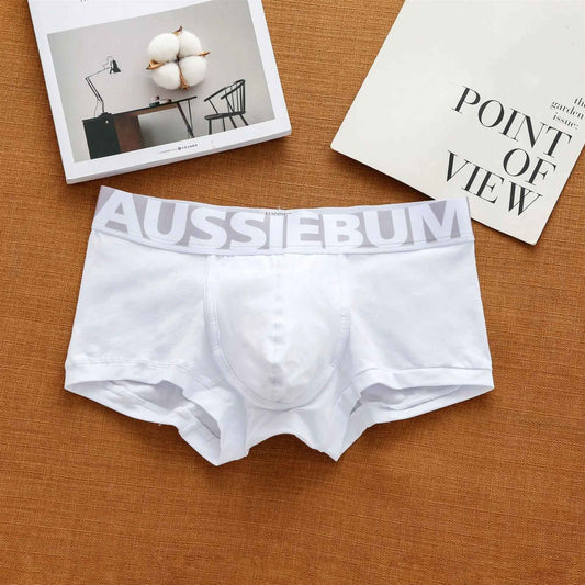 Men's cotton underwear low waist letter tide comfortable sweat-absorbent boxer shorts