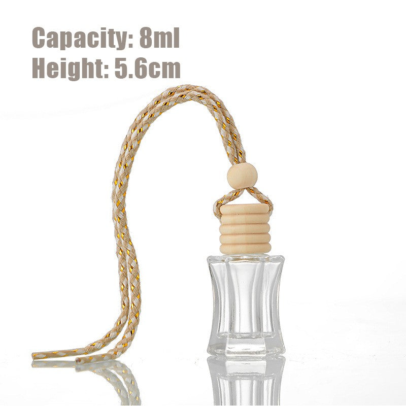 5PCS 8-12ml Empty Clear Glass Car Perfume Bottle Auto Air Freshener Car Decoration Pendant Essential Oil Diffuser Container