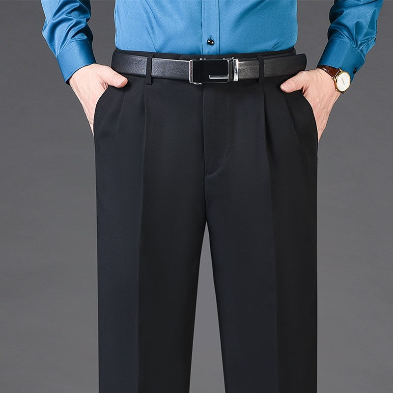 High Waist Wool Cashmere Suit Pants Men Double Pleated Winter Autumn Dress Trousers for Male Formal Business Size 29-50 52 54 56