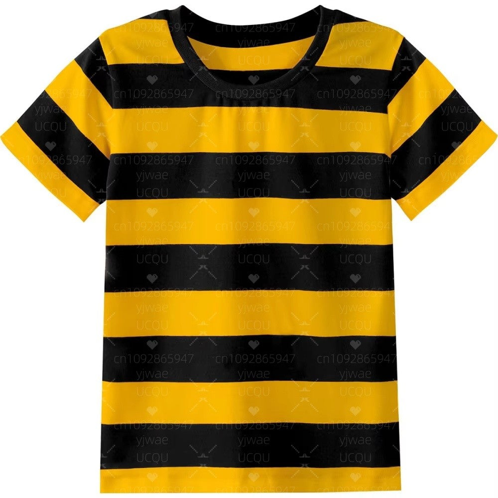 2026 Max Mayfield Cosplay Costume Rainbow Striped T-shirt Women Kids Casual Colorful For Short Sleeve -T-Shirt