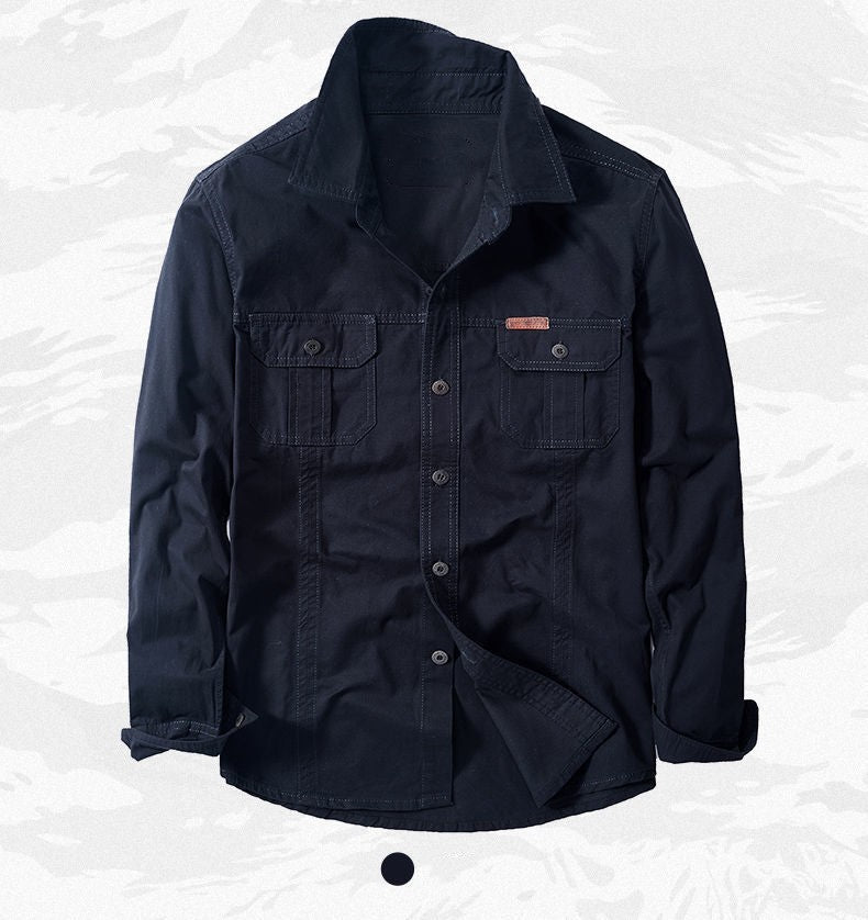 Brand Cotton Shirt Men's Spring Casual Cargo Shirts Male Long Sleeves Shirts Camiseta Masculina Plus Size 5XL 6XL